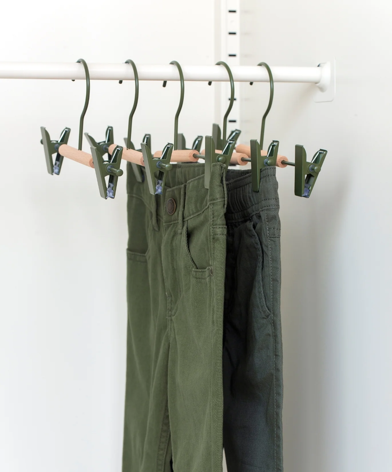 Kids Clip Hangers in Olive - Image 2